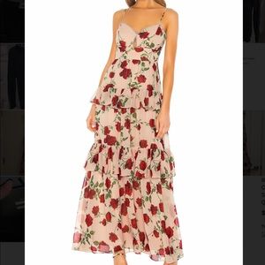 BCBG Rose print gown/maxi